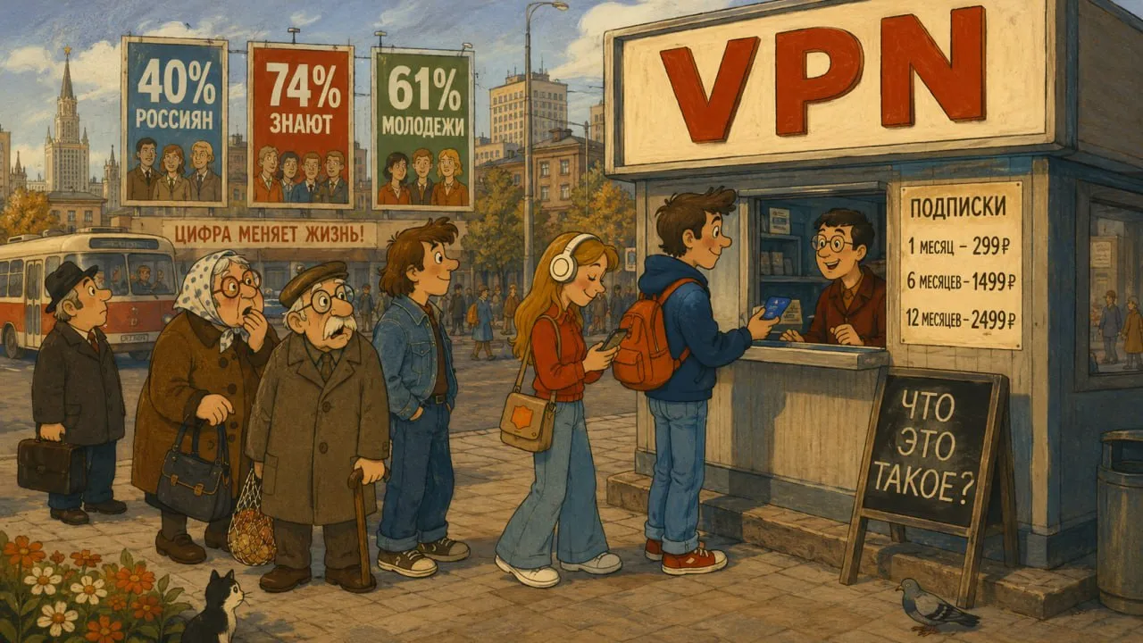 Платный вход в реальность В России заметно выросла аудитория VPN а вместе с ней изменилось отношение к таким сервисам По опросу Russian Field в апреле 2026 года VPN активно пользовались 40 россиян С августа 2024 года показатель вырос на 6 процентных пунктов а о самом существовании таких сервисов знают уже 74 опрошенных Самый заметный сдвиг произошел в платном сегменте Среди пользователей VPN платные сервисы почти догнали бесплатные 48 против 49 За неполные два года доля платных решений выросла на 33 процентных пункта Молодежь тянет рынок сильнее всего среди россиян 18 29 лет VPN пользуются 61 а платные варианты выбирают уже 60 пользователей VPN в этой возрастной группе Сам по себе VPN в России пока не запрещен но безопасным с правовой точки зрения такой инструмент от этого не становится Риски возникают когда сервис используют для обхода блокировок доступа к запрещенным ресурсам или когда материалы фактически объясняют как такой обход устроить VPN интернет Россия SecLabNews