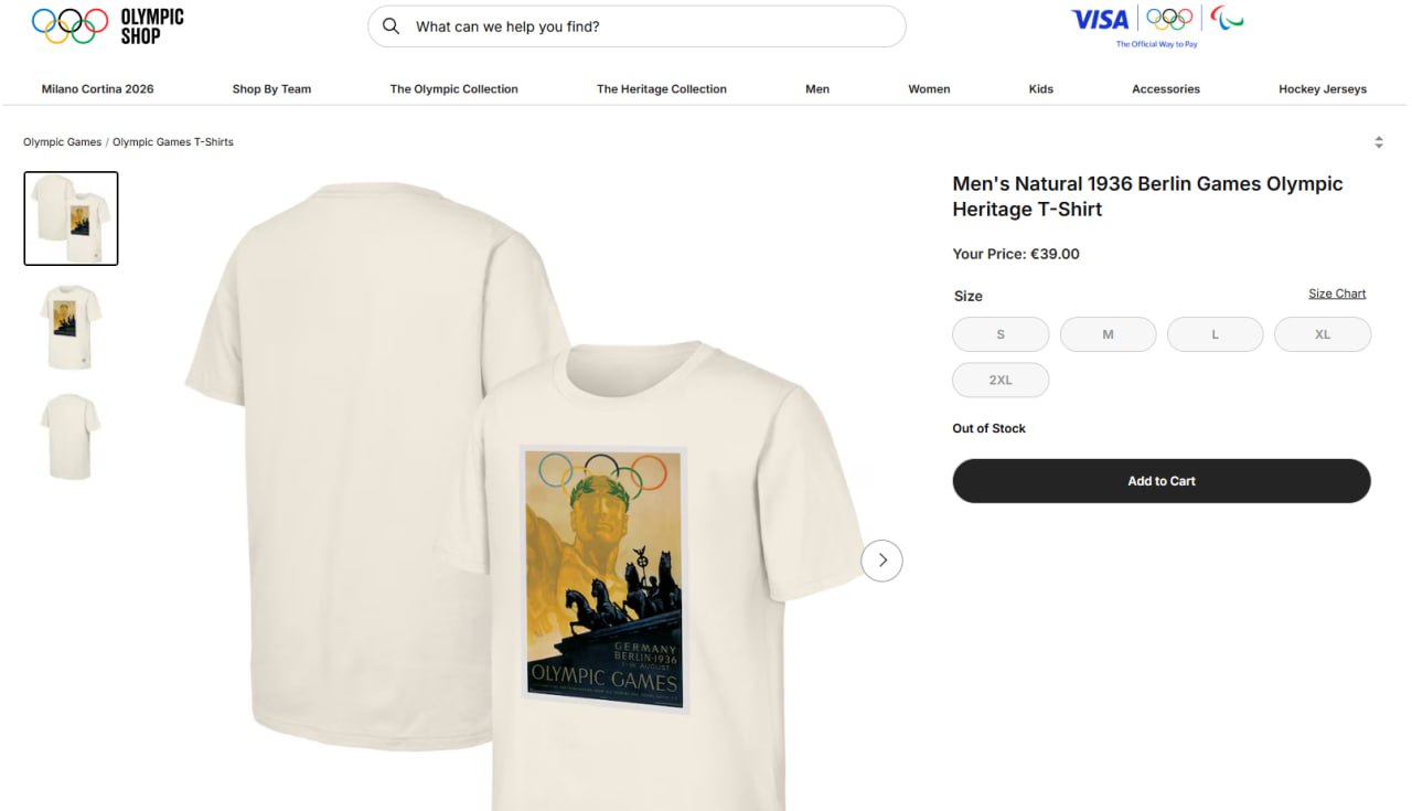 Футболка с символикой Олимпийских игр 1936 года в Берлине продается в официальном олимпийском магазине В интернет магазине Олимпийских игр представлены футболки посвященные прошедшим соревнованиям в том числе Играм 1936 года в Берлине которые организовал нацистский режим сообщают СМИ  На Играх 1936 года впервые в современной истории была проведена эстафета Олимпийского огня В 2020 году Международный олимпийский комитет МОК отметил это событие в онлайн формате что вызвало бурную реакцию общественности поскольку для освещения этого события были использованы кадры нацистской пропаганды  Руки то помнят rusputnikmd 2