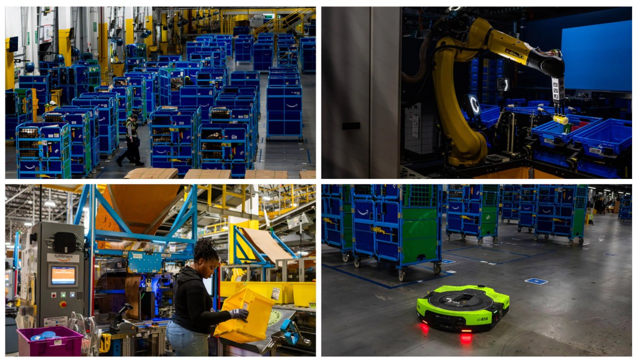Amazon планирует заменить роботами более 500 тысяч сотрудников NYT Amazon намерена заменить роботами более 500 тысяч работников чтобы удвоить продажи к 2033 году без увеличения штата Внутренние документы показывают что автоматизация сэкономит 30 центов на каждом товаре до 12 6 млрд в 2025 2027 годах Компания уже использует миллион роботов по всему миру и готовит склады где потребуется минимум людей Amazon избегает терминов автоматизация и ИИ предпочитая передовые технологии и коботы чтобы подчеркнуть сотрудничество с людьми Для смягчения социальных последствий Amazon планирует улучшить имидж участвуя в местных мероприятиях таких как парады и Toys for Tots Автоматизация может сильнее затронуть темнокожих работников которые составляют значительную часть складского персонала бизнес технологии Больше новостей США здесь Подписывайся news about USA