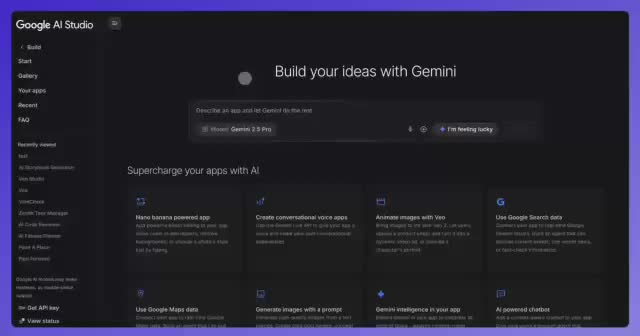 Google AI Studio запускает бесплатный сервис для создания веб-приложений