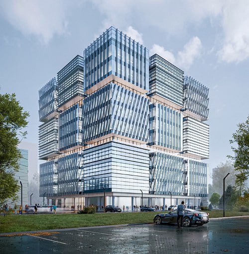 БЦ Магистральная 12 продан Да да ГК ФСК успешно провела сделку по продаже офисно делового центра который строится в Хорошевском районе на 5 й Магистральной улице Покупатель ГК Протек один из крупнейших игроков в фармацевтической и медицинской отраслях В здании планируется разместить сотрудников компаний группы Кстати завершить строительство и ввести бизнес центр в эксплуатацию девелопер планирует довольно скоро в первом полугодии 2026 Каким будет проект Магистральная 12   Фасад из 23 стеклянных объемов кубической формы   Высота 11 этажей общая площадь 18 7 тыс кв м   Офисы с высокими потолками до 4 5 метров   Атриум под стеклянным куполом   Террасы на 5 и 9 этажах открывающие виды на столицу   Наземный паркинг на 126 м м выделенная зона VIP стоянки Самых любознательных вынуждены разочаровать сумма сделки не раскрывается