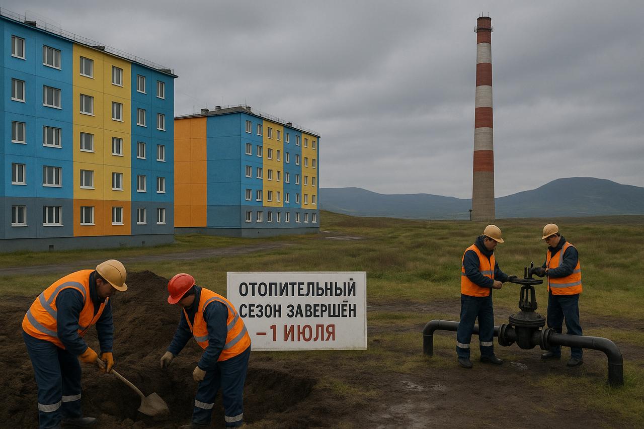 Отопительный сезон завершили в Анадыре  С сегодняшнего дня, 1 июля, коммунальщики начинают ремонтные работы сетей для их подготовки к следующей зиме. Традиционно в Анадыре отопление отключают в начале июля, а включают обычно через два месяца – в конце августа или начале сентября. В северных же районах Чукотки котельные и вовсе работают круглый год.