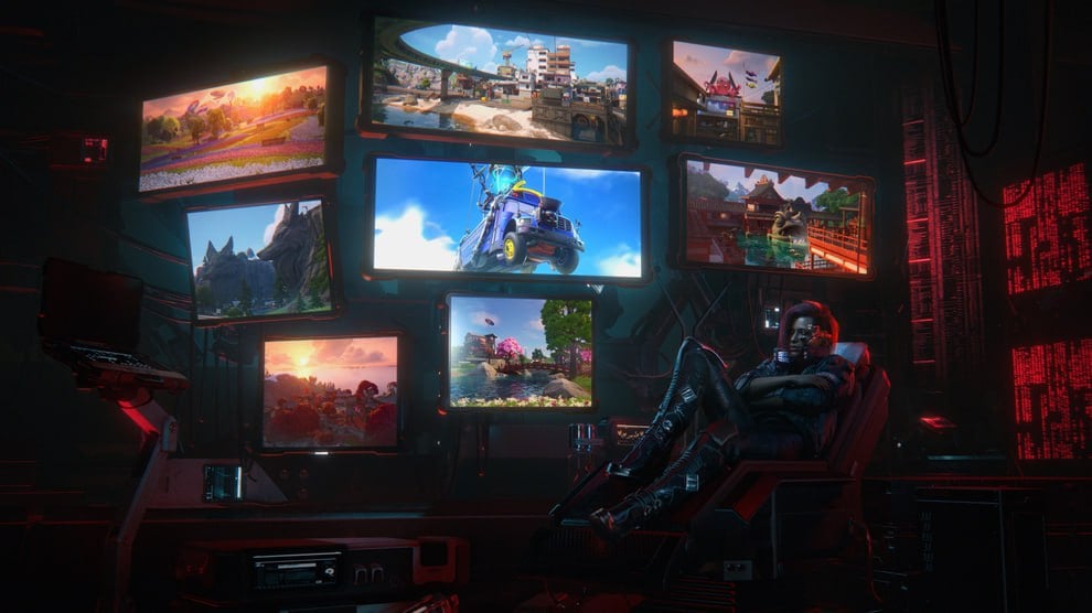 CDPR показали первый фото-тизер коллаборации Cyberpunk 2077 с Fortnite  Они выложили этот кадр и подписали:   «На что ты уставилась, V?»  Подробностей коллаба пока нет.