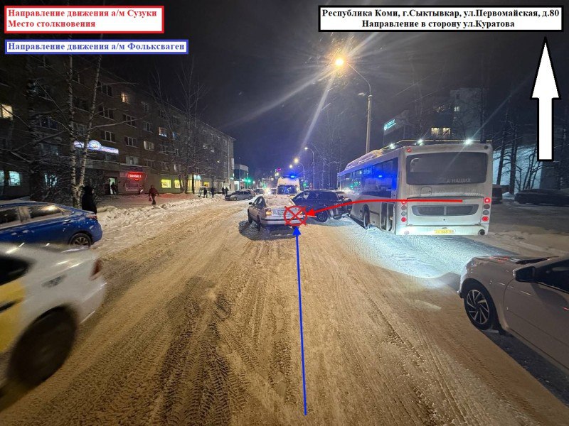 В Сыктывкаре водитель Suzuki не уступил дорогу Volkswagen komiinform ru news 289365