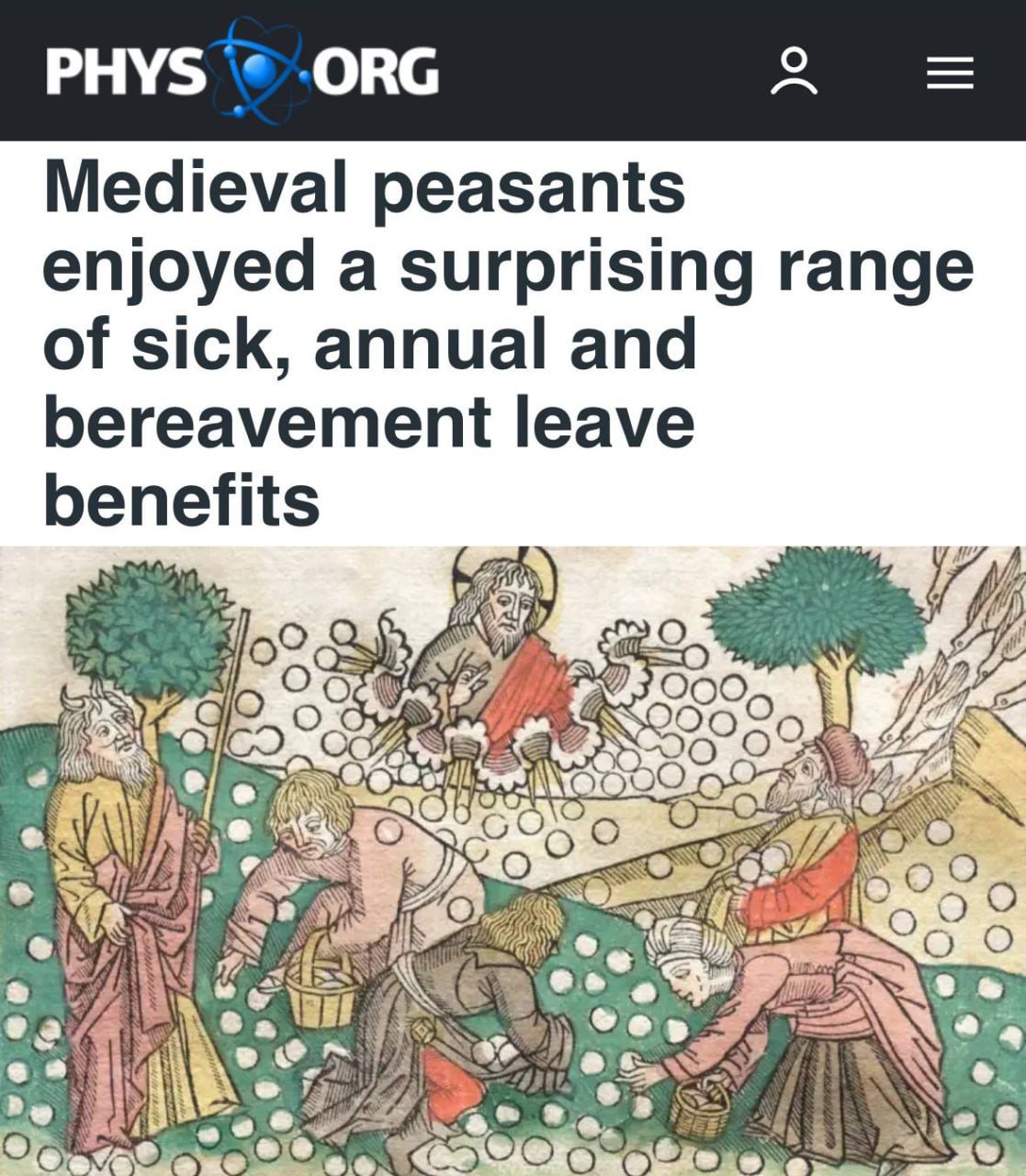 Средневековые крестьяне работали меньше нас Трудягам прошлых столетий давали целый год больничного и траурные 30 дневные отпуска в случае смерти близких выяснили британские историки Еще их освобождали от барщины по случаю множества религиозных праздников и фестивалей Бежим требовать у начальства крестьянских условий труда   Подпишитесь на Абзац TG VK Дзен MAX Rutube