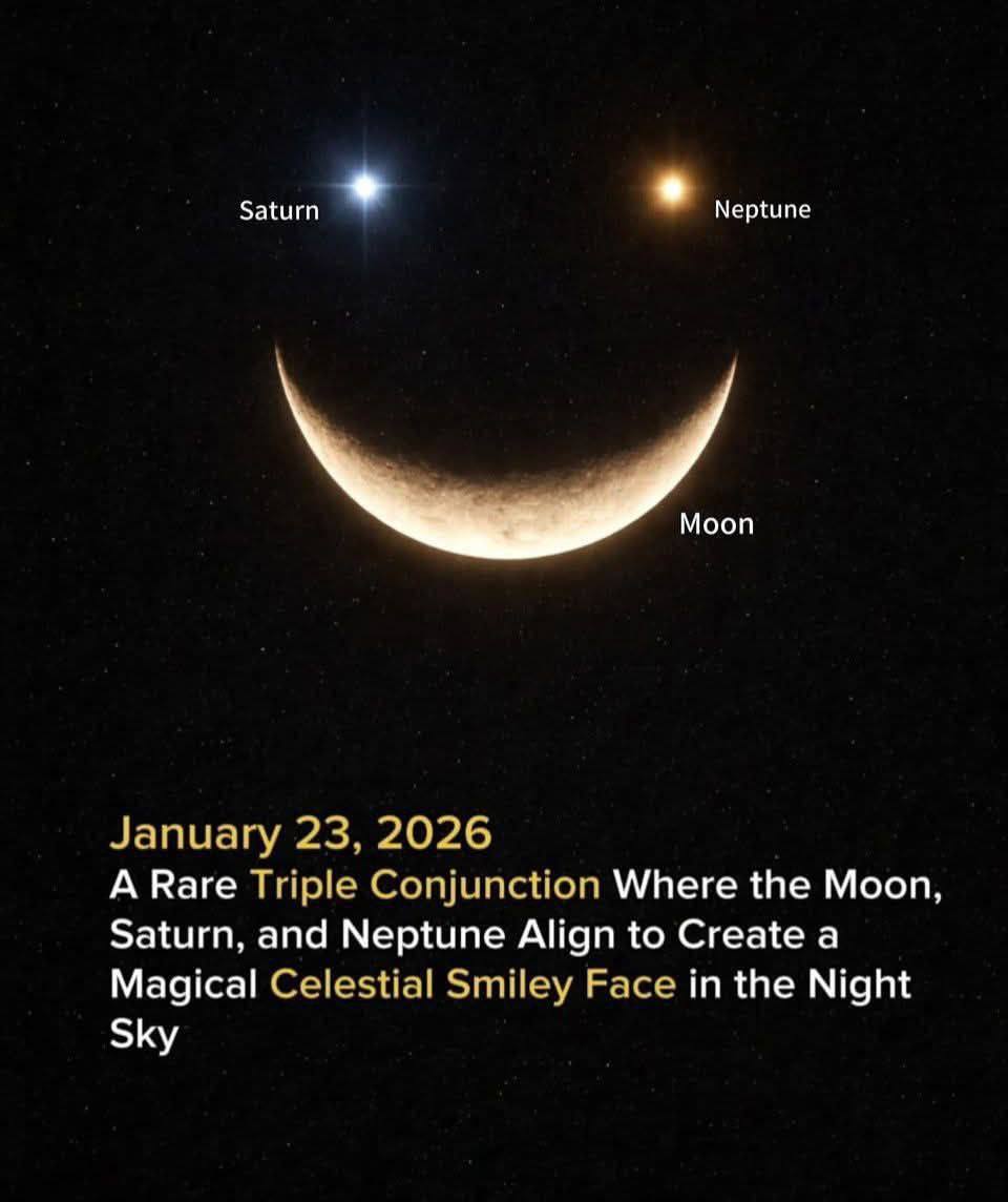 Улыбающийся смайлик появится на вечернем небе 23 января Луна Сатурн и Нептун выстроятся в счастливое лицо