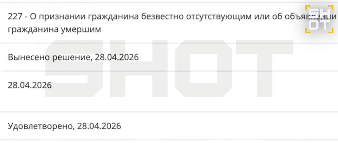 Москвичка через суд добилась смерти бывшего мужа после его уклонения от уплаты алиментов пишет SHOT После развода в 2020 году мужчина перестал платить на ребёнка и с 2021 года не выходил на связь игнорируя требования выплат Суд встал на сторону матери ребёнок теперь получает пенсию по потере кормильца а мужчину могут признать умершим через пять лет розыска В случае обнаружения ему придётся выплатить накопленный долг по алиментам около 1 5 млн рублей