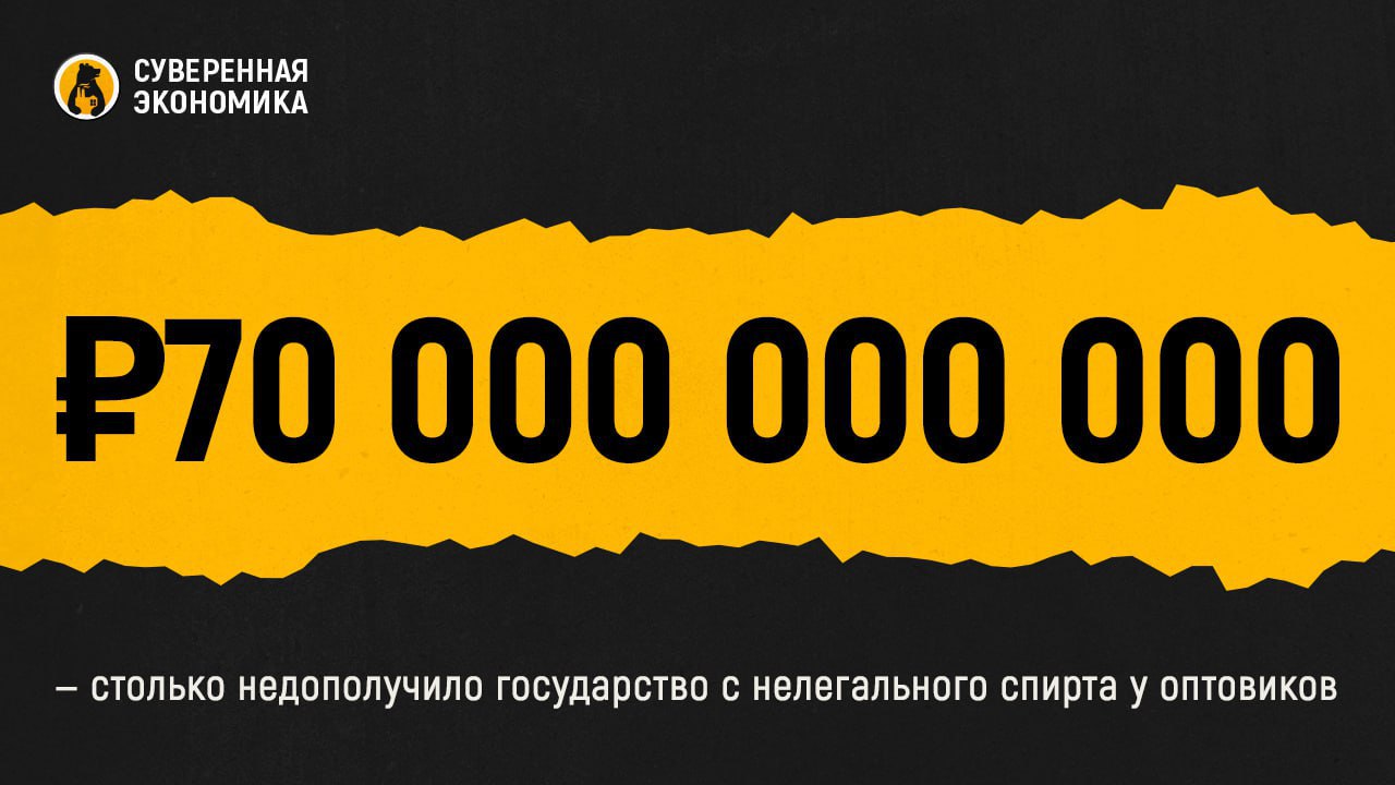 ₽70 000 000 000 — столько недополучило государство с нелегального спирта у оптовиков  С помощью системы маркировки у 219 оптовых продавцов лекарств было выявлено 100 млн литров «зависшего» спирта, сообщили в «Честном знаке». Отмечается, что из-за этого государство недополучило более ₽70 млрд акцизных сборов с этанола. «Зависшей» считается продукция, которая находится по одному адресу более 90 дней, то есть не продается и не используется для оказания медицинских услуг. Когда ее объемы существенно растут, то система маркировки сигнализирует о риске незаконного оборота.  Далее за дело берутся регуляторы, в этом случае — Росздравнадзор. С декабря 2024 были проведены уже 24 выездные проверки, по результатам которых был выявлен ряд нарушений. К примеру, 3 компании сами подали заявление о прекращении фармацевтической деятельности, деятельность еще 8 была приостановлена на 90 дней. СМИ сообщают, что нелегальный этанол, как правило, использовался для подделки дорогого алкоголя.