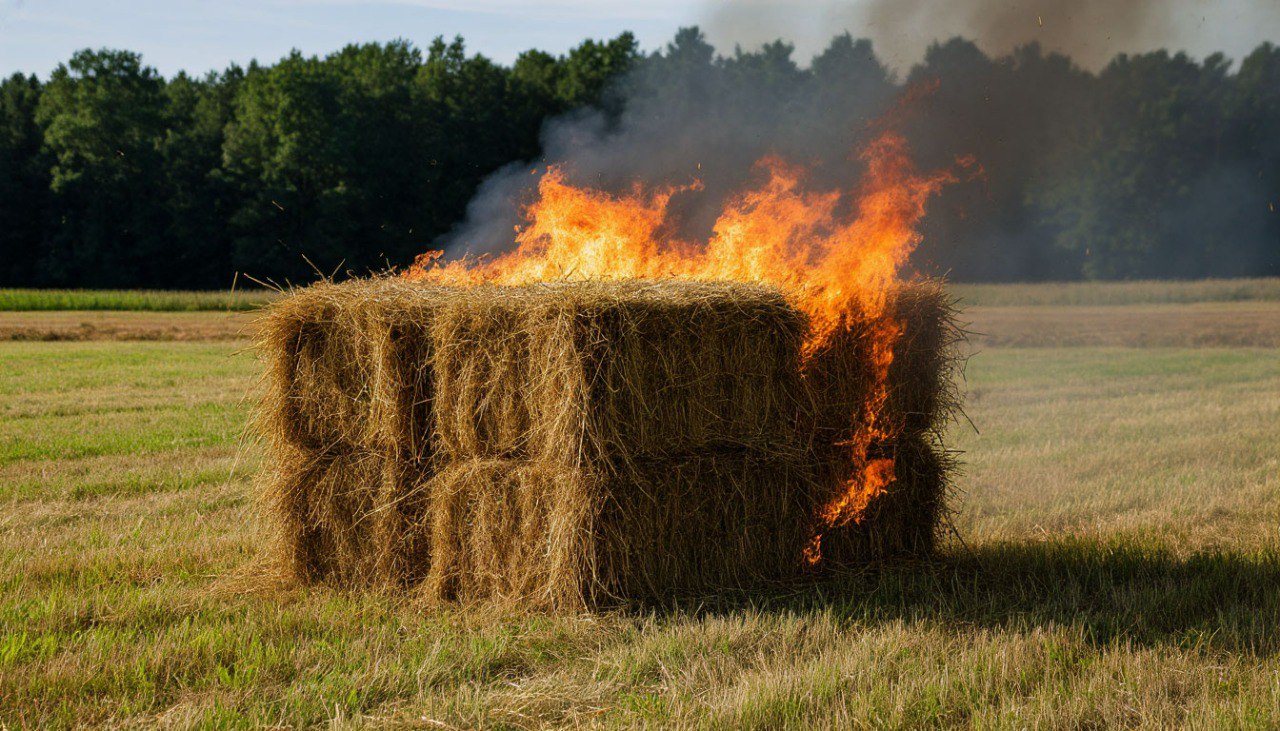 Бавлинец может сесть с тюрьму на пять лет за поджог чужого сена 34 летний мужчина в селе Татарский Кандыз ночью 18 августа будучи пьяным спалил 80 рулонов сена Имущество принадлежало его односельчанке Ущерб оценили в 112 тысяч рублей Мотивом поступка называют личные неприязненные отношения Дело передано в суд мужчине грозит до пяти лет лишения свободы фото нейросеть