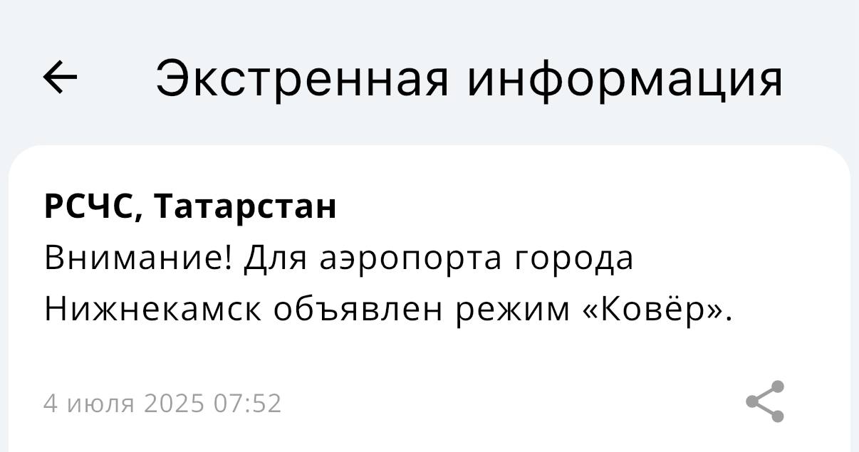 Для аэропорта Нижнекамска ввели режим «Ковер»