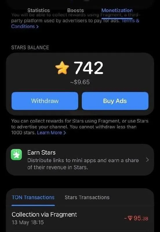 Российские Telegram каналы смогут выводить выплаты за монетизацию в TON Во вкладке Статистика появилась кнопка Вывести но начисления по прежнему не идут за просмотры из России Деньги поступают только за рекламу которую смотрит иностранная аудитория Продолжаем активно голосовать за наше маркетинговое агентство Распиарыч   t me raspiarych 489