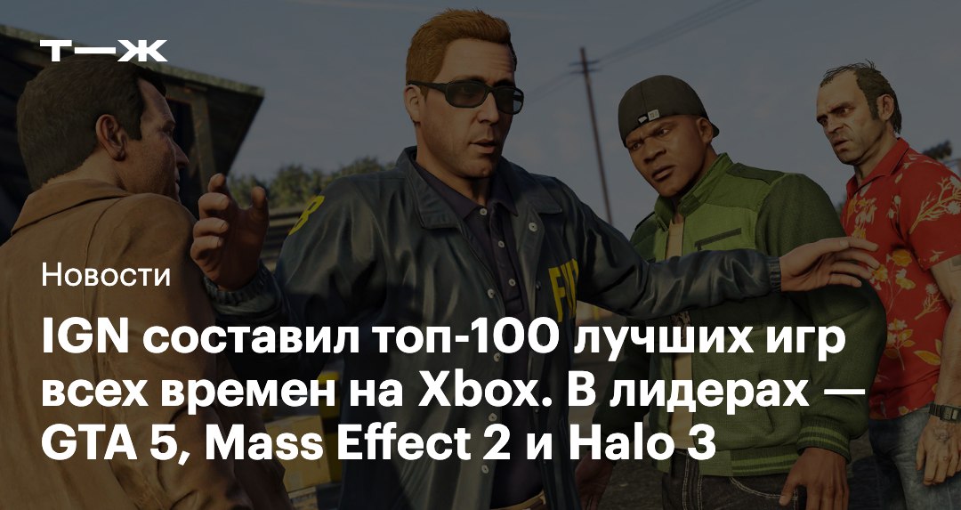 Журналисты IGN и блогеры из Outside Xbox составили совместный топ 100 лучших игр всех времен на консолях Xbox Первое место заняла Halo 3 Шутер стал культурным феноменом еще задолго до релиза Halo 3 выделялась передовым мультиплеером со своим редактором карт и режимов задолго до Minecraft Roblox и Fortnite Второе место взяла Mass Effect 2 Вторую часть космической саги от BioWare высоко оценили за захватывающий сюжет с запоминающимися напарниками На третьем месте расположилась GTA 5 Экшен от Rockstar Games назвали технологическим достижением поскольку он стабильно работал на консолях восьмилетней давности А вот как выглядит весь топ 100 лучших игр на Xbox от IGN   t j ru t tg top 100 xbox games