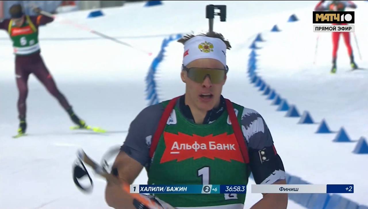 Бажин и Халили выиграли командный спринт Альфа Банк Кубка Содружества по биатлону Их время 36 58 3 они прошли два штрафных круга воспользовались шестью дополнительными патронами на восьми огневых рубежах Латыпов и Корнев вторые 11 1 3 5 третьи Сурнев и Стрельцов 33 1 1 6 Женский командный спринт смотри на Матч ТВ с 12 50 мск news matchtv