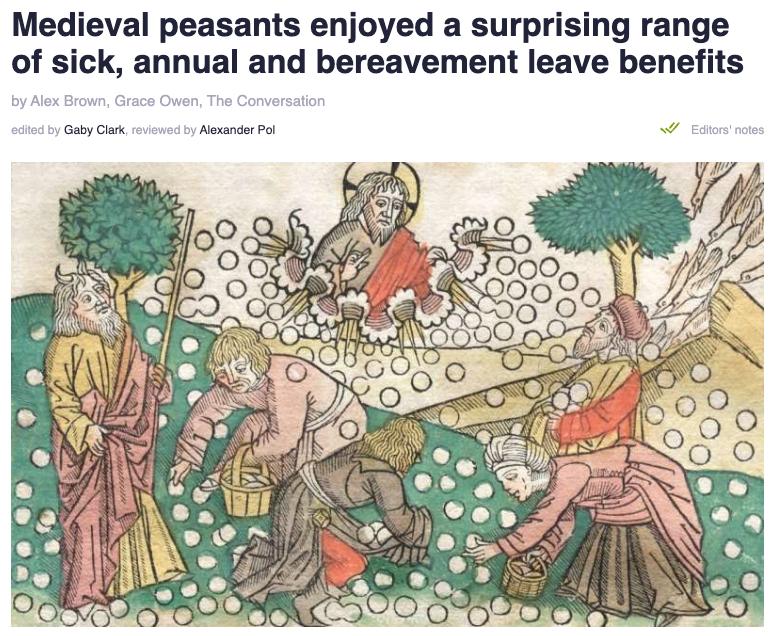 Крестьяне в XIV веке отдыхали больше чем офисные сотрудники в 2025 году установили ученые Исследование показывает что на ряде английских поместий больные крестьяне могли не работать до года вдовам давали 30 дней после смерти мужа а религиозные праздники полностью освобождали от обязанностей Хотя отпуска не оплачивались людей освобождали от работ и арендных платежей что делало их фактический отдых куда продолжительнее современных офисных норм bankser