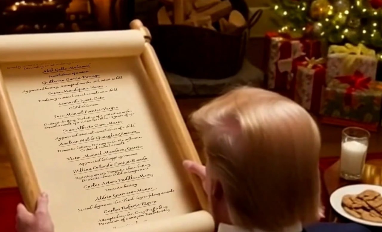 Никакого угля только депортация Белый дом в канун Рождества запустил посвященную нелегалам трансляцию   repost uz neyroset sdelala lo fi trumpa Подписывайтесь на Repost