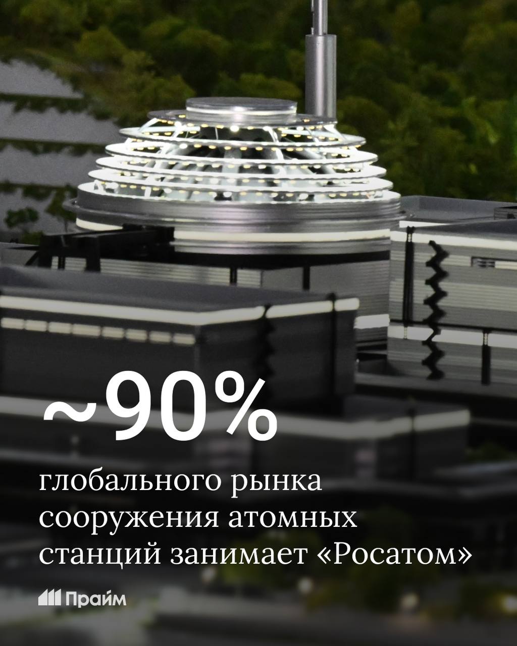 Росатом занимает около 90 глобального рынка сооружения атомных станций сообщил Путин Другие заявления президента По всему миру построено 110 атомных энергоблоков российского дизайна Россия намерена углублять сотрудничество в атомной отрасли со странами глобального Юга по линии БРИКС Малые АЭС кроме России сегодня никто не строит Россия на горизонте 15 лет планирует ввести более 29 гигаватт мощности атомных электростанций включая малые АЭС Необходимо формировать энергетический суверенитет Россия ни от кого не зависит в атомной сфере Подписывайтесь на ПРАЙМ в МАХ