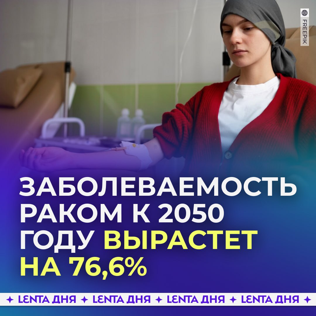 Заболеваемость раком вырастет к 2050 году.  Число заболеваний увеличится на 76,6%, прогнозируют учёные. Смертность также вырастет на 89,7% — с 9,7 миллиона до 18,5 миллиона.  Самый большой прирост ожидается в Африке.  Ставь  , если веришь в успех российского лекарства