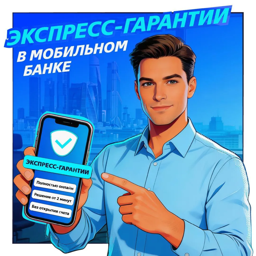 Быстро удобно мобильно Это все про экспресс гарантии ВТБ   Подать заявку на экспресс гарантию можно прямо в мобильном банке Бизнес Платформы ВТБ Для этого нужно сделать всего 3 простых шага 1   В разделе Финансы открыть вкладку Экспресс гарантии и указать параметры гарантии которую вы хотите получить 2   Загрузить паспорт отчетность и устав организации в следующих заявках документы отобразятся автоматически 3   Подтвердить операцию кодом из СМС Готово Банк примет решение о выдаче гарантии в течение нескольких минут и вы получите ее в этот же день Узнать больше о гарантиях от ВТБ можно на сайте