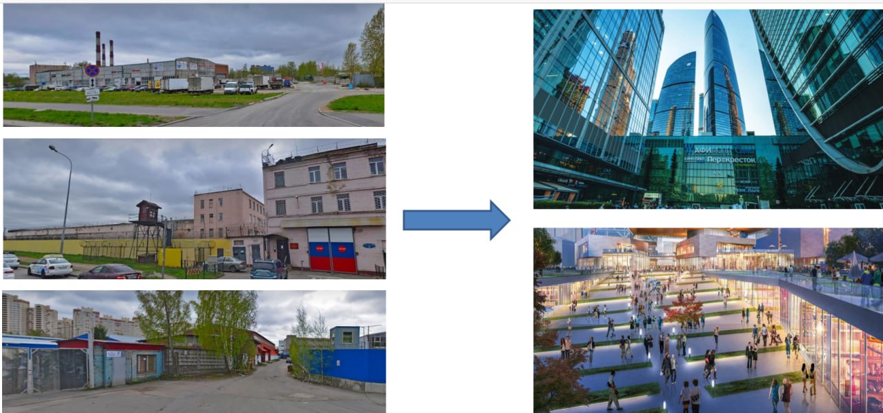 Свой «Москва Сити» в Петербурге: у «Ладожской» предложили построить «Петербург Сити» за 350 млрд рублей. Реальный проект или утопия?  Небоскребы предложила городу на общественных обсуждениях компания «КРТ-Девелопмент» Евгения Бондарчука и Татьяны Александровой. Сам Бондарчук в комментарии «Фонтанке» затруднился прокомментировать, кто именно выдвинул предложение.  В любом случае говорить о конкретном будущем зоны в границах Зольной улицы, улицы Ворошилова и Складской улицы пока преждевременно. Предложения о комплексном развитии тех или иных территорий в Петербурге поступают массами, многие из них не выходят дальше стадии проекта на картинке.