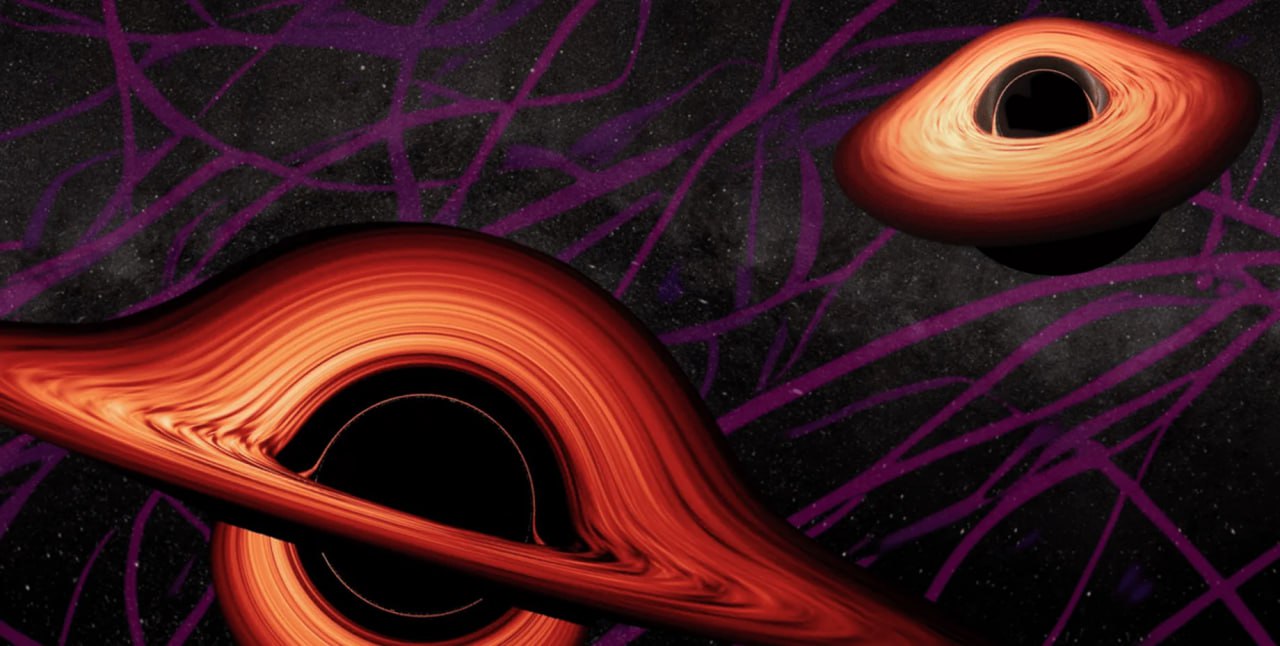 Астрономы получили загадочный сигнал из глубокого космоса черные дыры атакуют Странный рентгеновский сигнал может быть результатом атаки двух черных дыр на несчастную звезду Астрономы считают что примерно 3 миллиарда лет назад несчастная звезда была разрушена двумя черными дырами и теперь можно увидеть слабое рентгеновское излучение исходящее от этого события Подробнее читайте в нашей рубрике Фокус Наука