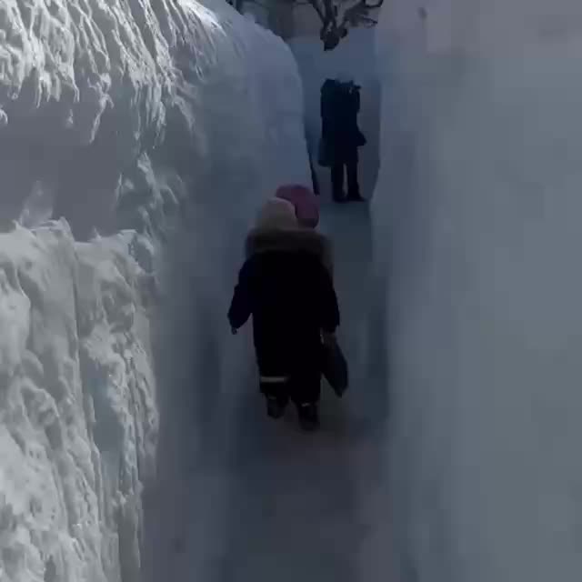 Петропавловск Камчатский: жители преодолевают снежные тоннели из-за трехметровых сугробов