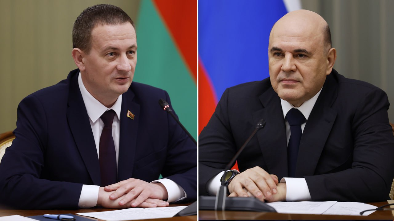 Михаил Мишустин провел телефонный разговор с премьер министром Белоруссии Александром Турчиным Главы правительств рассмотрели актуальные вопросы российско белорусского торгово экономического и научно технического сотрудничества обсудили реализацию совместных проектов в энергетике промышленности сельском хозяйстве транспортной инфраструктуре и других областях Михаил Мишустин и Александр Турчин отметили важность укрепления интеграционного взаимодействия в Союзном государстве России и Белоруссии и в ЕАЭС Подписаться на Правительство России в MAX