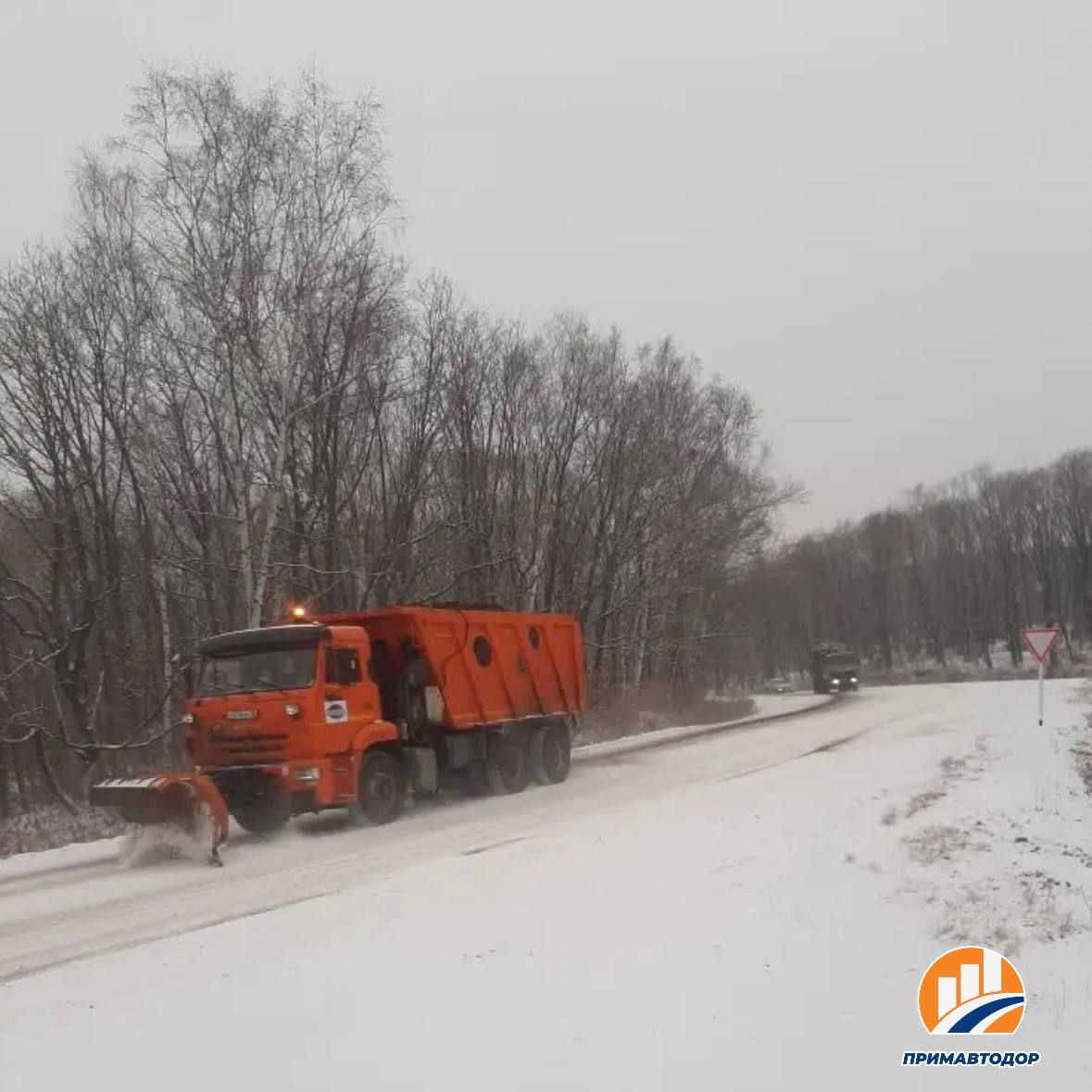 Филиал Северный выполняет очистку и обработку дороги Находка Лазо Ольга Кавалерово с 378 по 411 километры