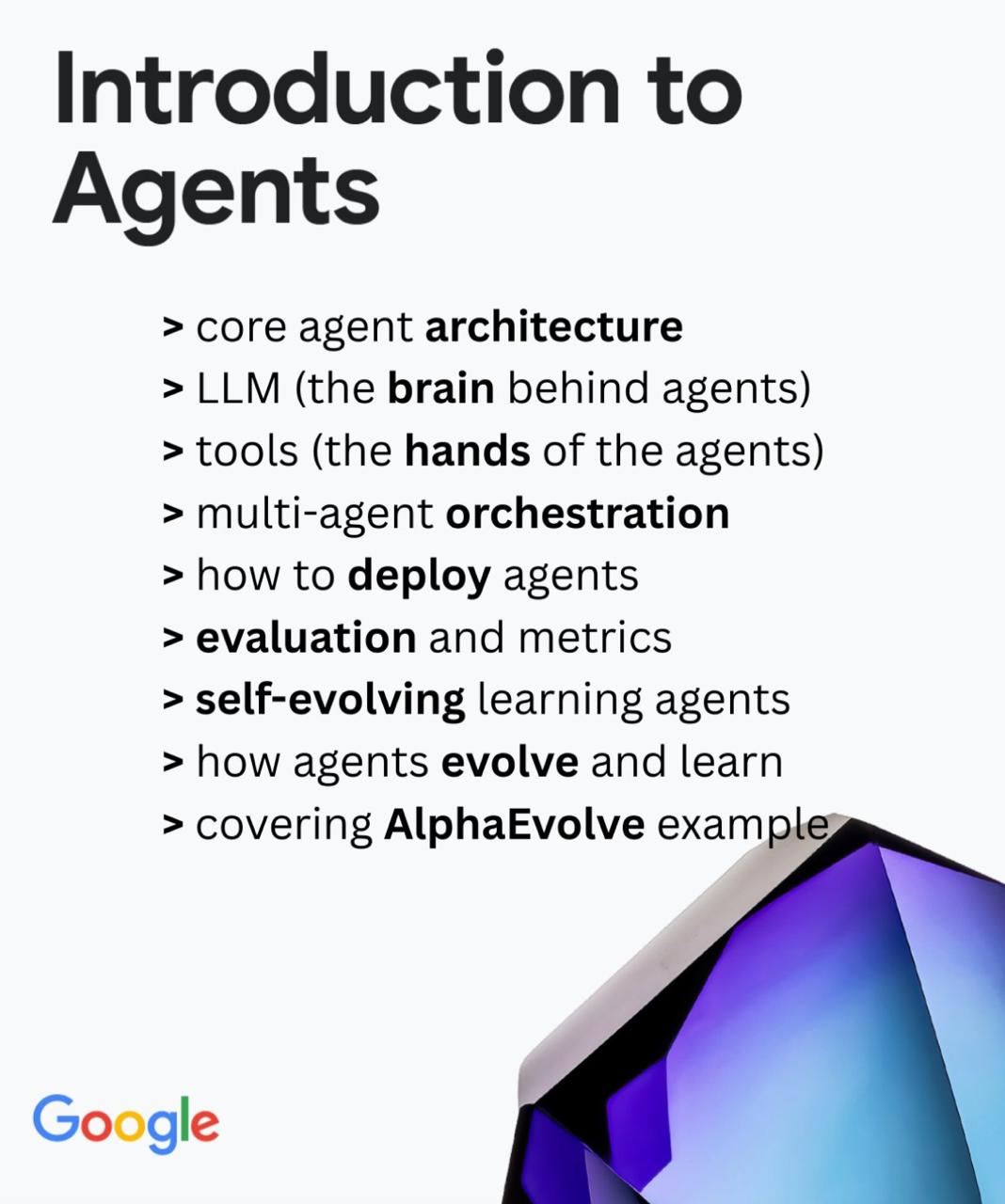 Google выпустил новый 50 страничный документ о том как создавать AI агентов которые реально работают в практических задачах Это понятное и структурированное введение в основы агентных систем В гайде рассматриваются архитектура агента и его основные компоненты роль LLM как мозга агента подключение и использование инструментов оркестрация нескольких агентов подходы к деплою и продакшн интеграции метрики и способы оценки работы как создаются самообучающиеся и эволюционирующие агенты пример архитектуры AlphaEvolve Гайд   drive google com file d 1C HvqgxM7dj4G2kCQLnuMXi1fTpXRdpx view ai machinelearning big data AI Agents Google LLM MachineLearning AIResearch