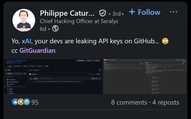 Сотрудник xAI опубликовал на GitHub закрытый API ключ Целых два месяца любой мог получить доступ к 60 внутренним моделям xAI ИИ компания Илона Маска включая невыпущенные версии Grok xAI внесла вклад в open source но с нюансом