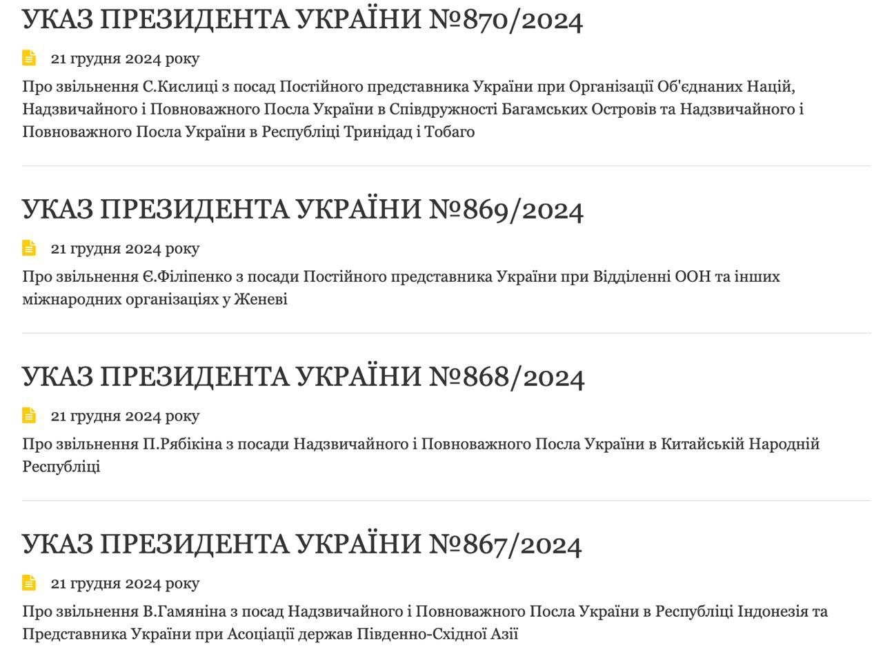 Зеленский произвел ряд крупных перестановок в дипломатическом корпусе.  Он уволил послов Украины в Китае, Японии, Индонезии, Литве, Словении и Руанде.   Также снят представитель в ООН Кислица. Вместо него, как ранее сообщалось, будет посол в Бразилии Мельник.  НАШИ РЕСУРСЫ:   Telegram   Tik-tok   YouTube   RUTUBE