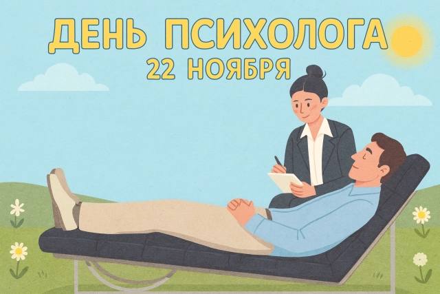 22 ноября День психолога в России Праздник профессиональный праздник всех российских специалистов работающих в сфере психологии Установлен Постановлением Правительства РФ от 10 октября 2023 года 1666 Цель праздника напомнить о важности работы представителей этой профессии повысить престиж профессии психолога 22 ноября 1994 года в Москве состоялся Учредительный съезд Российского психологического общества крупнейшей профессиональной и научной организации психологов в стране Этот день в профессиональных кругах отмечался как День психолога но неофициально С 22 ноября 2000 года в Москве ежегодно неформально отмечался День психолога Основным инициатором мероприятий традиционно выступал МГУ В 2023 году праздник получил официальный статус Решение об утверждении даты принято по поручению президента РФ Владимира Путина
