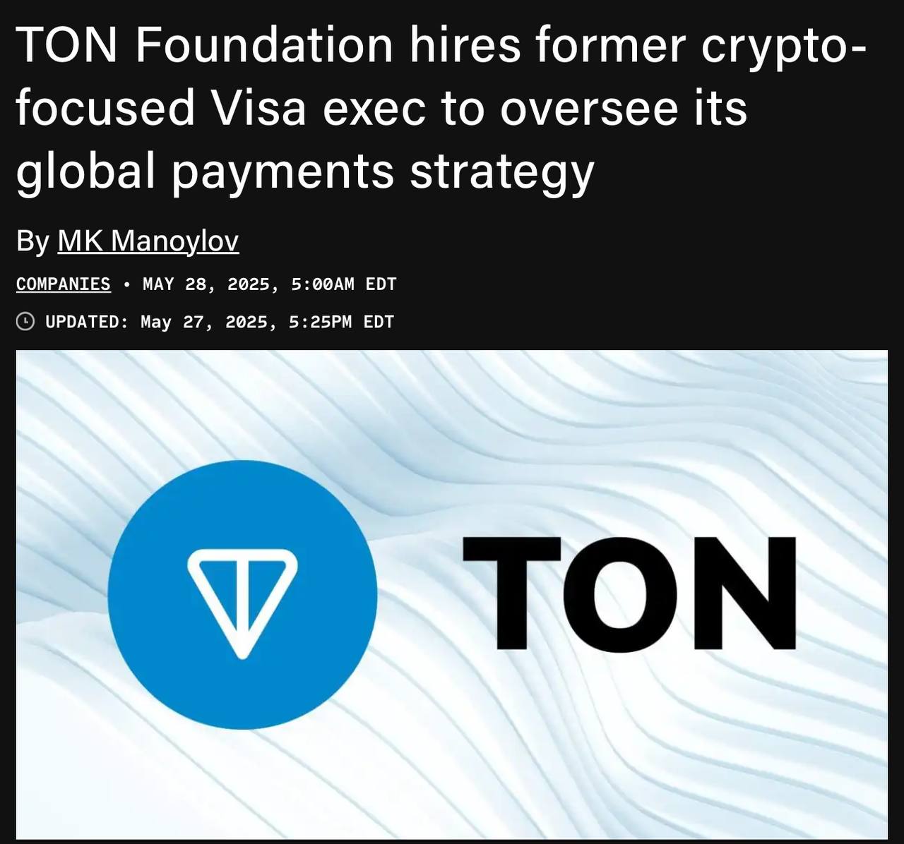 Никола Плеккас, экс-глава Visa Crypto в Европе, присоединился к TON Foundation на должность вице-президента по платежам. В его обязанности войдет разработка глобальной стратегии, установление партнерств с Telegram и упрощение процесса обмена между фиатными валютами и криптовалютами.