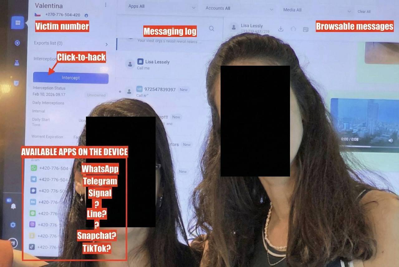 Смерть приватности селфи с корпоратива раскрыло очередной израильский софт для кибершпионажа В сети разразился новый скандал топ менеджер израильской компании Paragon Solutions Реут Ямен случайно раскрыла для широкой общественности интерфейс секретной шпионской программы Graphite опубликовав селфи с корпоративной вечеринки На заднем плане снимка сотрудников оказался демонстрационный экран с активной панелью управления где отчетливо видны реальные телефонные номера объектов слежки и функциональные переключатели для мгновенного взлома ключевых мессенджеров WhatsApp Signal и Telegram которые известны своими заявлениями о сквозном шифровании и максимальной приватности Несмотря на то что публикация была оперативно удалена пользователи успели сохранить изображение ниже которое теперь служит прямым доказательством возможности тотальной слежки за пользователями всех популярных цифровых платформ Примечательно и то что технологический стартап Paragon Solutions был основан при участии бывшего премьер министра Израиля Эхуда Барака давнего и близкого друга скандально известного финансиста Джеффри Эпштейна