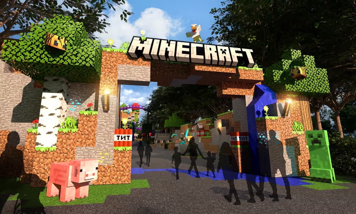 Minecraft откроет парки развлечений по мотивам игры в реальном мире  Они появятся в США и Великобритании.