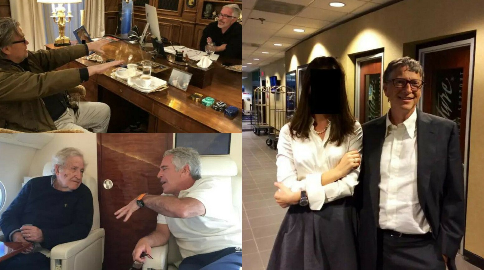 Конгресс США опубликовал 68 новых фото Эпштейна с Биллом Гейтсом и советником Трампа Конгресс США опубликовал 68 фотографий Джеффри Эпштейна с известными людьми включая основателя Microsoft Билла Гейтса и философа Ноама Хомского передает ArbatMedia Снимки стали частью продолжающегося расследования которое ведут американские законодатели На некоторых фотографиях видно как Билл Гейтс обнимает двух женщин а Стив Бэннон занимавший пост советника Дональда Трампа запечатлён в кабинете Эпштейна во время беседы с ним Также опубликован кадр на котором Ноам Хомский находится в самолёте вместе с Эпштейном Ранее Хомский заявлял что их встречи касались научных и философских тем и он бывал в доме Эпштейна в 2015 году Билл Гейтс ещё в 2021 году признал что его контакты с Эпштейном были большой ошибкой Кроме того среди опубликованных материалов есть фотографии на которых изображены надписи с цитатами из романа Владимира Набокова Лолита нанесённые на тело одной из девушек Прислать новость