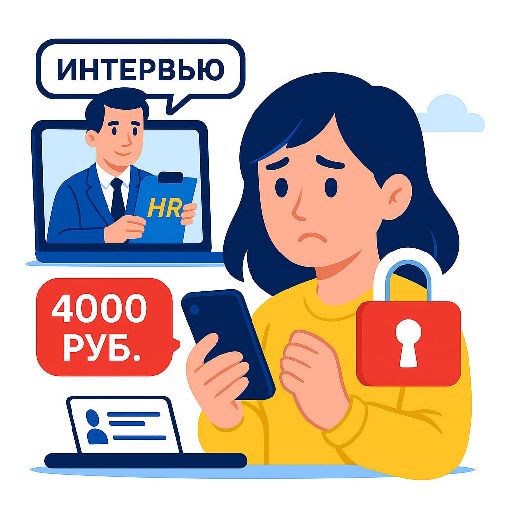 Мошенники, выдавая себя за HR-специалистов, блокируют айфоны россиян прямо во время собеседований Так случилось с 20-летней Лилией из Москвы. Она откликнулась на вакансию SMM-специалиста в цветочный бутик. Собеседование проходило обычно — вопросы о навыках и опыте, а затем ей предложили установить CRM-систему через сторонний iCloud. После отключения Face ID телефон сразу заблокировался, и на экране появилось требование выкупа в 4000 рублей. Злоумышленники угрожали, что полиция не поможет, и настаивали на срочном переводе денег. Лиля обратилась в полицию и службу поддержки Apple, но без чека восстановить устройство не удалось. Выберу.ру