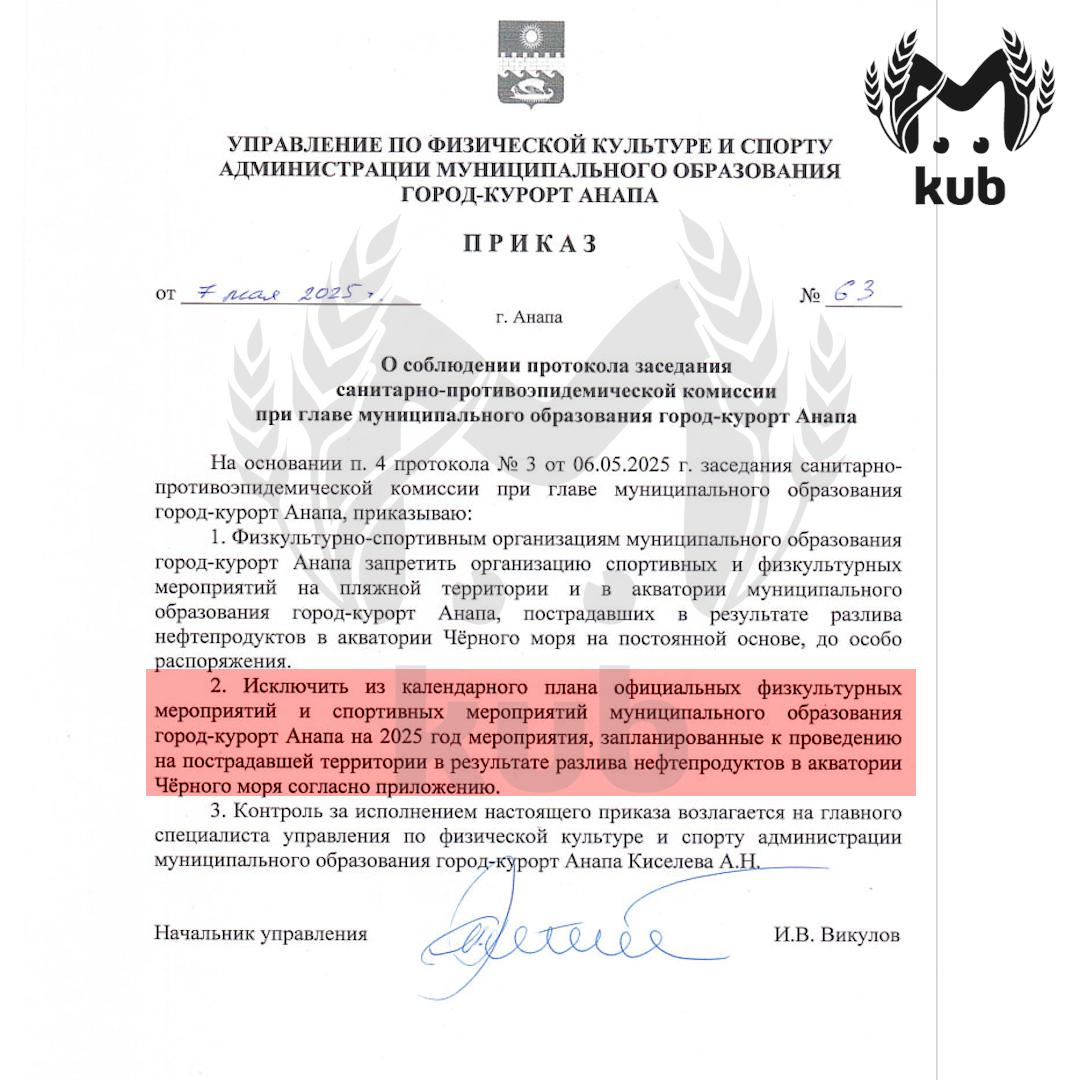 Спортивные мероприятия в море и на пляжах Анапы — ВСЁ. Запрет распространяется на территорию, загрязнённую мазутом. Такое решение приняла санитарная комиссия при главе города. Ограничение на физкультурные активности будет действовать до особого распоряжения.