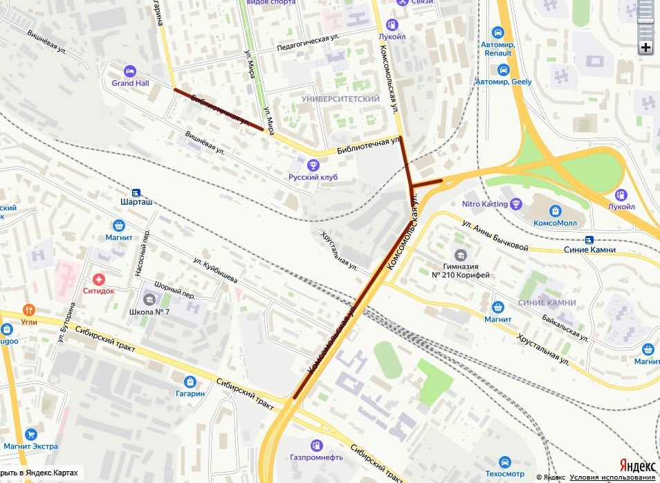В Екатеринбурге на 2,5 месяца закроют движение транспорта по Комсомольской от Библиотечной до Комсомольской, 80. Ограничения будут действовать в период с 16 июня по 31 августа. В это время на пересечении переулка Базового, Комсомольской и Сибирского тракта будут возводить транспортную развязку. Схема движения общественного транспорта не изменится.