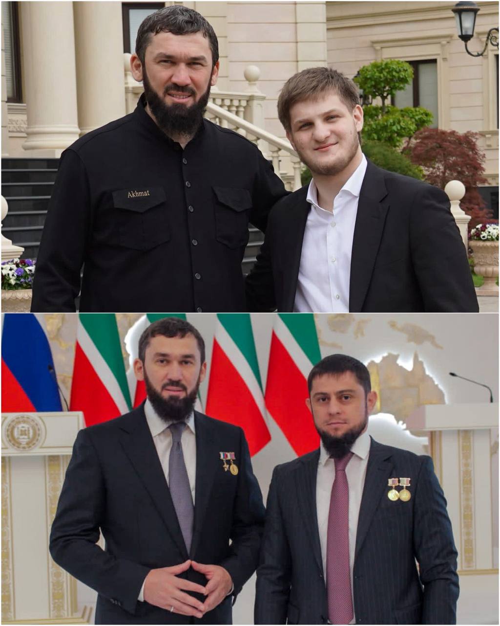 Друзья В структуре Правительства ЧР произошли кадровые изменения Так по моему представлению дорогой племянник Ахмат Рамзанович Кадыров назначен на должность и о заместителя Председателя Правительства ЧР министра ЧР по физической культуре и спорту Также на должность и о заместителя Председателя Правительства ЧР министра ЧР по национальной политике внешним связям печати и информации назначен Ахмед Дудаев Ахмат Рамзанович и Ахмед Махмудович молодые энергичные и ответственные руководители чья трудовая деятельность всегда основана на принципах честности патриотизма и служения своему народу Они с полной самоотдачей трудятся на созидательном Пути нашего Первого Президента Героя России АХМАТА ХАДЖИ КАДЫРОВА ДАЛА гIазот къобалдойла цуьнан Благодаря их высокому профессионализму и преданности делу работа возглавляемых ими министерств вышла на новый уровень Выражаю искренние слова благодарности моему ДОРОГОМУ БРАТУ Главе ЧР Герою России РАМЗАНУ АХМАТОВИЧУ КАДЫРОВУ за высокое доверие Уверен что назначенцы всецело его оправдают Желаю Ахмату Рамзановичу и Ахмеду Махмудовичу профессиональных успехов благополучия удачи во всех делах и начинаниях ДАЛА тIаьхье беркате йойла АХМАТ СИЛА АЛЛАХIУ АКБАР