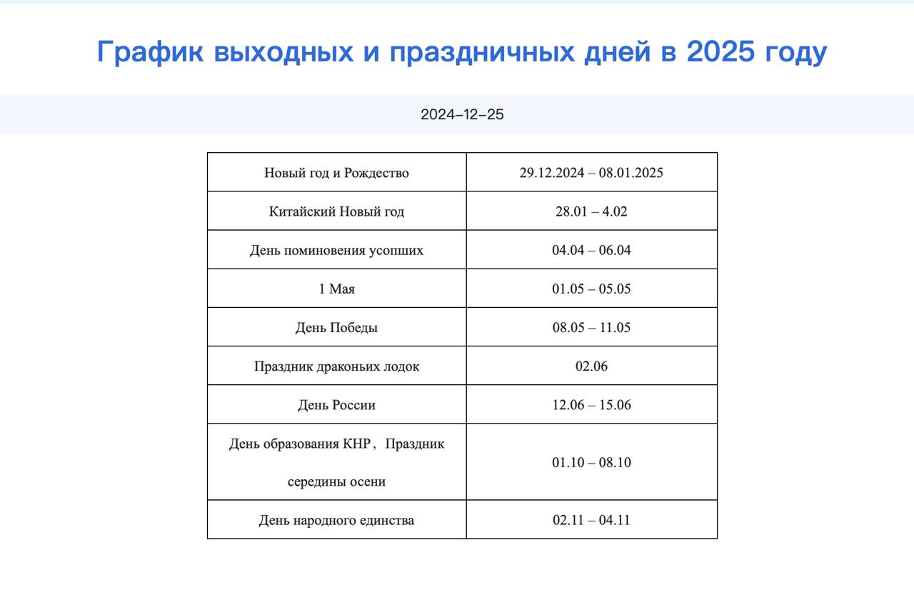 Визовые центры КНР готовятся к празднованию китайского Нового года  В этом году его будут отмечать с 28 января по 4 февраля. В эти дни обработка и приём визовых заявлений будут приостановлены, а также возможны задержки в выдаче документов.    Напомним, россиянам для въезда в Китай нужна виза. Кроме нескольких случаев:     если это безвизовый транзит, например 240-часовой   если это круиз — для пассажиров круизных лайнеров действует 15-дневный безвиз   если это организованная группа туристов, которые едут в Китай в рамках официального тура   если это Хайнань — там россияне могут находиться до 30 дней без визы при условии въезда из-за пределов Китая  прямым рейсом из России, или, например, Гонконга либо Макао .