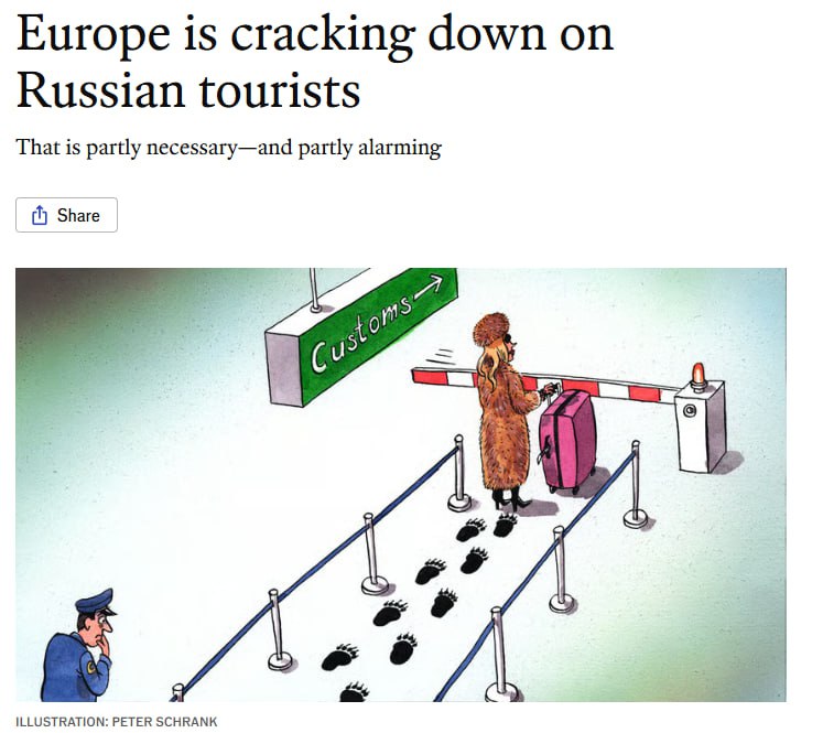 Евросоюз снимет ограничения для путешественников из России после завершения российско украинского конфликта говорится в редакционной статье The Economist Но приношу извинения некоторым россиянам любой другой исход выставит европейцев безнадежно наивными написал неназванный обозреватель издания Он добавил что когда конфликт закончится мы вас всех пригласим jkinvest news jkinvest