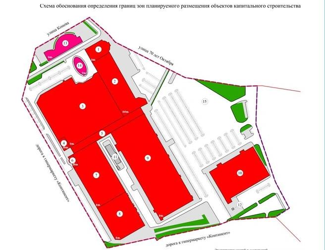 Возле ТК Континент хотят построить океанариум Находиться он будет между конгресс холлом и дорогой по улице Конева На схеме участок под океанариум обозначен номером 13 Под номером 14 здание делового назначения которое планируют достроить Сейчас в мэрии идут общественные обсуждения проекта Его заказчик ТЦ Континент Сроки строительства пока не называют Фото Администрация города Омска Подписаться на новости Омска