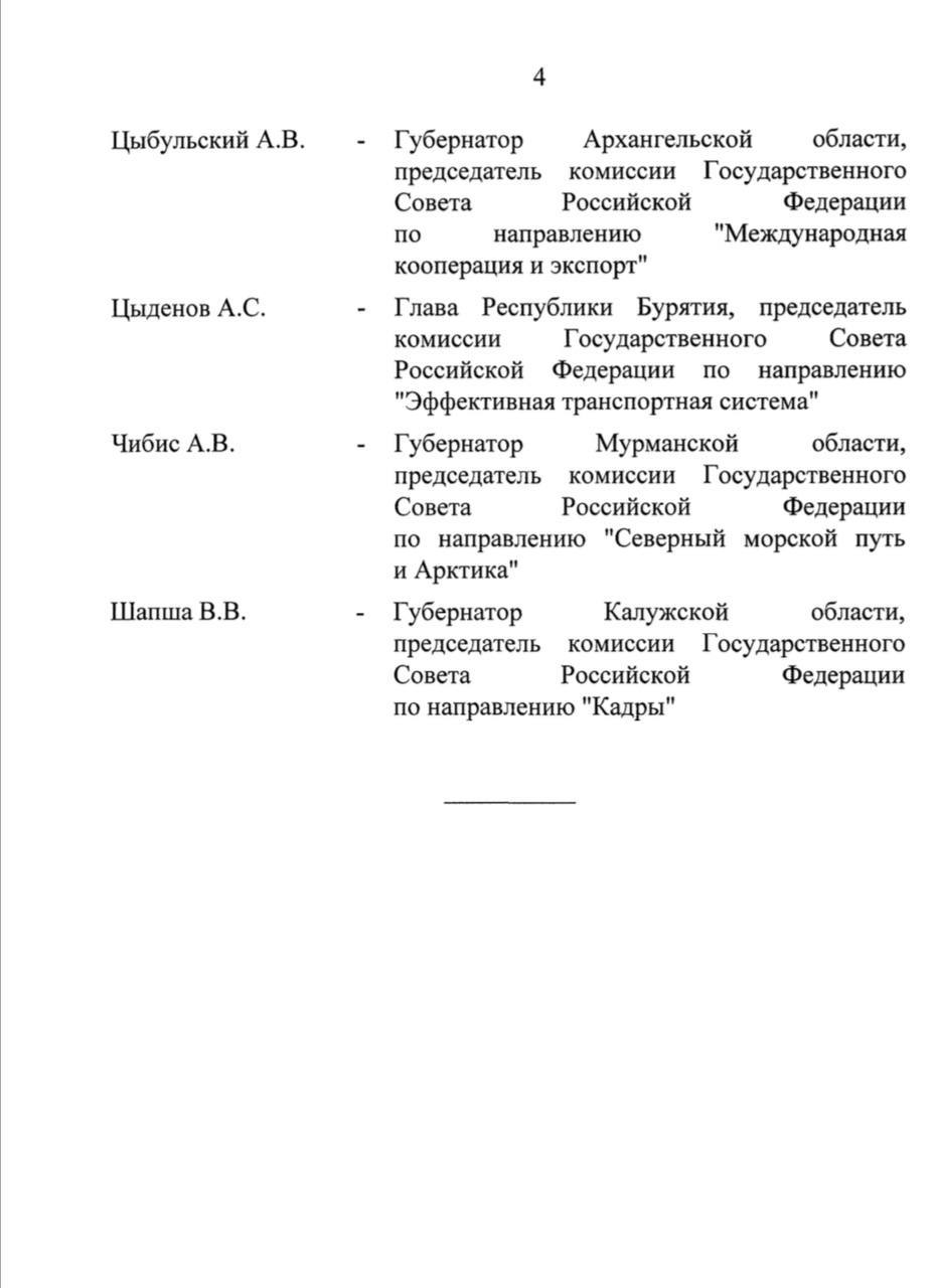 Владимир Путин утвердил обновлённый состав президиума Государственного совета РФ.  #НОП