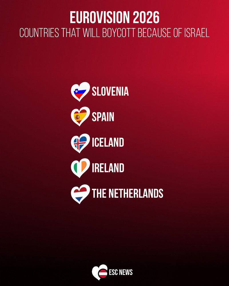 Исландия 5 я страна которая бойкотирует Евровидение в 2026 году из за участия в нём израиля Подписывайтесь на UmmaToday