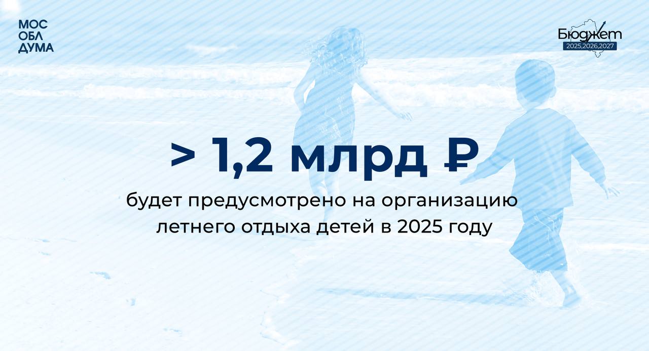 В Московской области в 2025 году на организацию летнего отдыха детей планируется выделить свыше 1,2 млрд. рублей   Председатель Комитета Мособлдумы по социальной политике и здравоохранению Андрей Голубев отметил, что в Московской области право на бесплатные путёвки в детские лагеря имеют как федеральные, так и региональные льготники, например, дети, находящиеся в трудной жизненной ситуации, дети-инвалиды и другие. Всего в 2025 году на летний отдых планируется отправить более 600 тысяч детей.   Подробнее в карточках         Подписаться   Обсудить