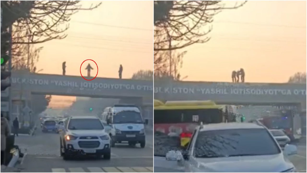 В Андижане девушка пыталась спрыгнуть с моста на проезжую часть видео Причиной произошедшего по предварительной информации стало резкое ухудшение психоэмоционального состояния девушки   uznews uz ru news 106460 uznews