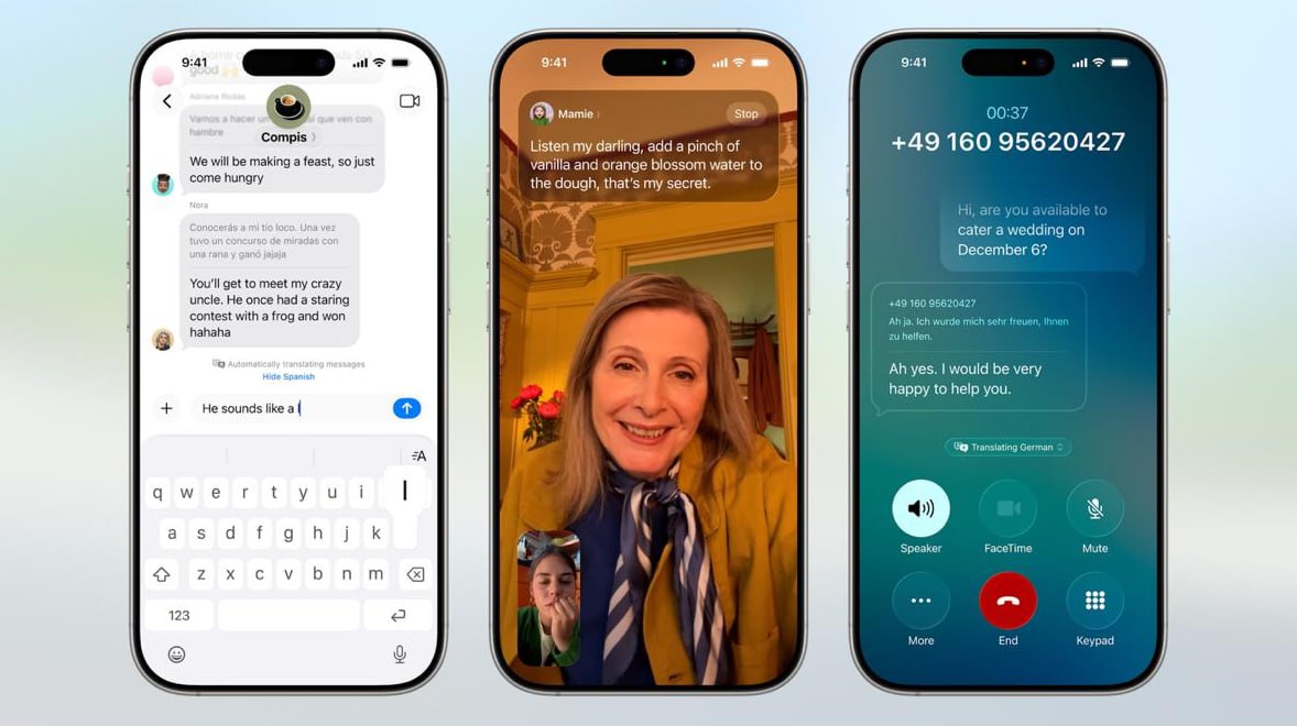Также на WWDC 2025 Apple представила синхронный перевод внутри iPhone в iOS 26. В приложении «Сообщения» автоматический перевод работает в реальном времени прямо во время набора текста. FaceTime получил живые субтитры с переводом — пользователи видят переведенный текст, продолжая слышать оригинальный голос собеседника. В телефонных звонках перевод работает голосом на протяжении всего разговора. Английский больше нет смысла учить, наконец-то