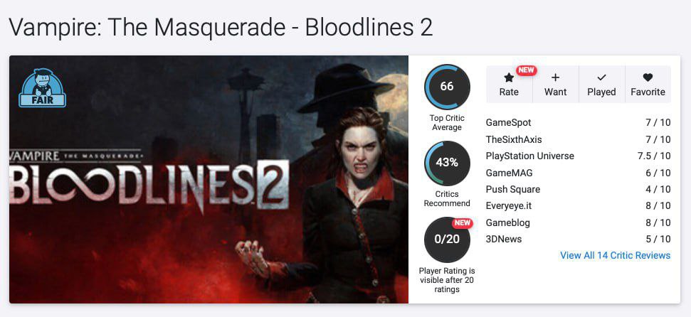 Быстроновости Vampire The Masquerade Bloodlines 2 вышла и оказалась крайне проходной игрой оценки на уровне 5 6 баллов Пресса отмечает что игра страдает от технических проблем слабой оптимизации и скучной боевой системы Зато у неё неплохой сюжет и интересные персонажи с атмосферой оригинала IGN выпустили большое расследование касательно обстановки на съёмочной площадке Ведьмака Из интересного Генри Кавилл действительно ушёл из за творческих разногласий с шоураннером Лорен Хиссрич Теперь у Лорен все поводья и она обещает сделать новые сезоны веселее Мол предыдущие были какие то мрачные и грустные это исправят Геральт начнет больше разговаривать и открываться людям В Counter Strike 2 сняли ограничение по очкам Elo в премьер режиме Теперь в команде из пяти человек могут играть юзеры с большой разницей в рейтинге например у одного игрока 500 поинтов а у другого больше 20 000 Ура Подписаться на IGM