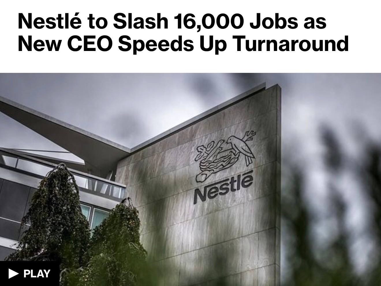 Nestle планирует в течение последующих двух лет сократить 16 тыс сотрудников ради экономии финансов Это составит почти 6 от общей численности штата всего в компании работают около 277 тыс человек Там также сообщили что продажи их продукции в январе сентябре снизились на 2 до 82 млрд economylive