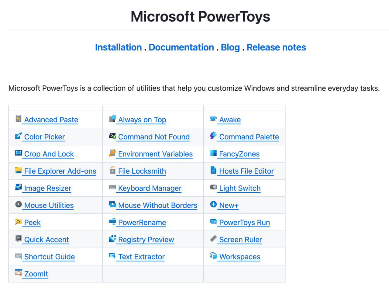 Microsoft обновила PowerToys набор инструментов для прокачки Windows В библиотеке собраны десятки функций для ускорения работы можно закреплять окна переключать темы автоматически вырезать нужные области экрана копировать цвета и многое другое Все доступно бесплатно по ссылочке media